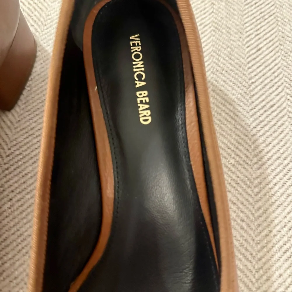 Veronica Beard Brown Square-Toe Leather Ballet Square Heel Low Pumps NWT - Picture 4 of 6